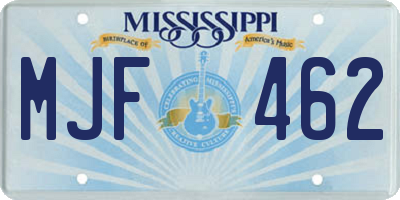 MS license plate MJF462