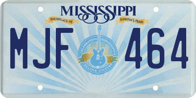 MS license plate MJF464