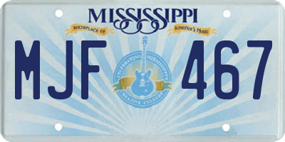 MS license plate MJF467