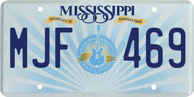 MS license plate MJF469