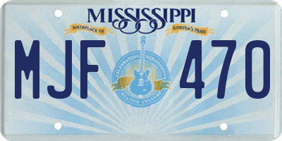 MS license plate MJF470