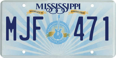 MS license plate MJF471