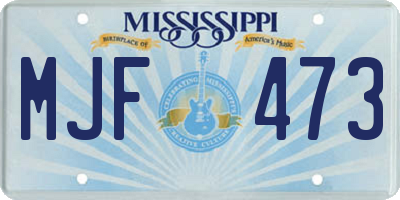 MS license plate MJF473
