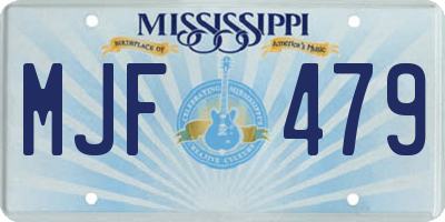 MS license plate MJF479