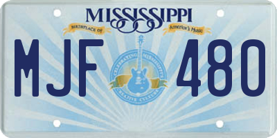 MS license plate MJF480
