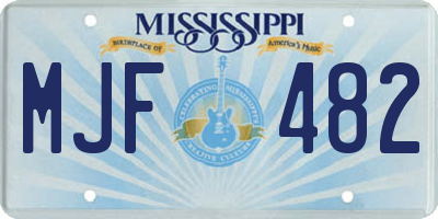 MS license plate MJF482