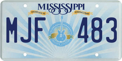 MS license plate MJF483