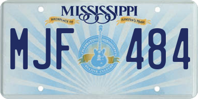 MS license plate MJF484