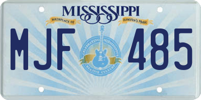 MS license plate MJF485
