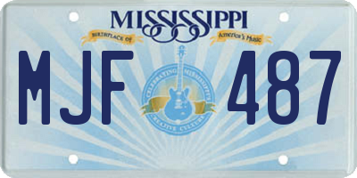 MS license plate MJF487
