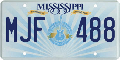 MS license plate MJF488