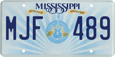 MS license plate MJF489