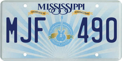 MS license plate MJF490