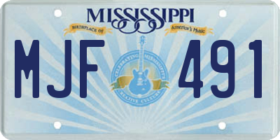 MS license plate MJF491