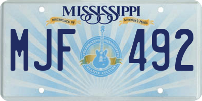 MS license plate MJF492