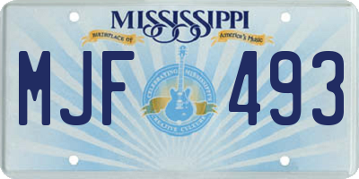 MS license plate MJF493