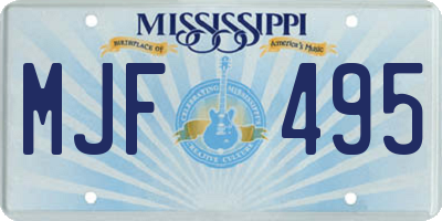 MS license plate MJF495