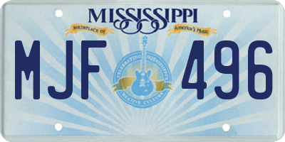 MS license plate MJF496