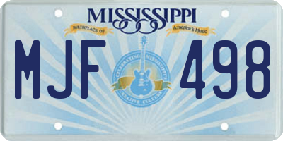 MS license plate MJF498