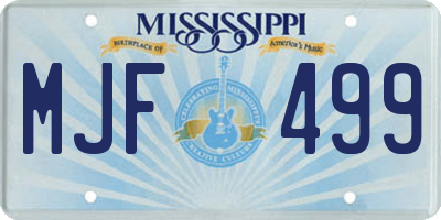MS license plate MJF499