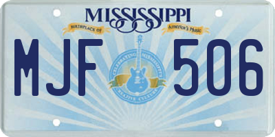MS license plate MJF506