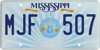 MS license plate MJF507