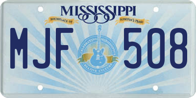 MS license plate MJF508