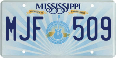 MS license plate MJF509