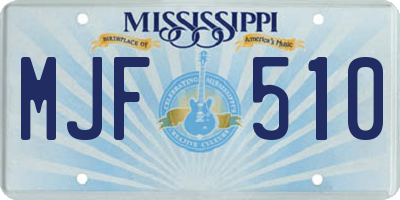 MS license plate MJF510