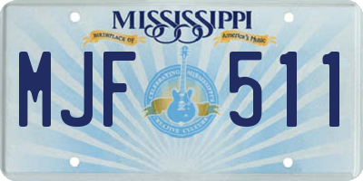 MS license plate MJF511