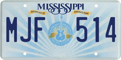 MS license plate MJF514