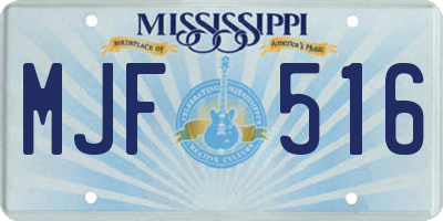 MS license plate MJF516