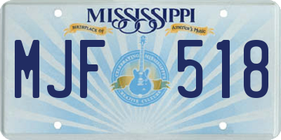 MS license plate MJF518