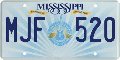 MS license plate MJF520