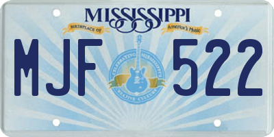 MS license plate MJF522