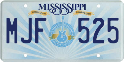MS license plate MJF525