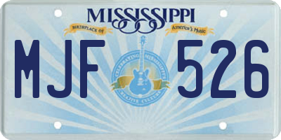 MS license plate MJF526
