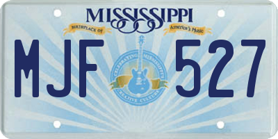 MS license plate MJF527