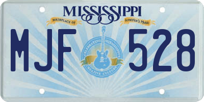 MS license plate MJF528