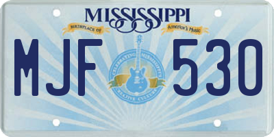 MS license plate MJF530
