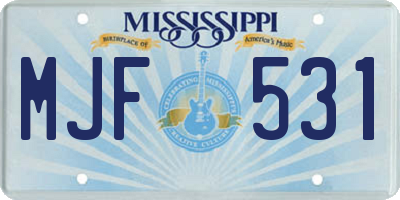 MS license plate MJF531