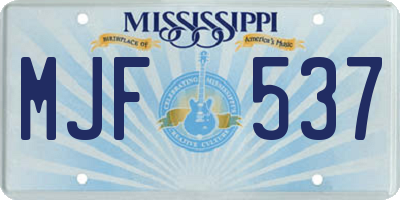 MS license plate MJF537