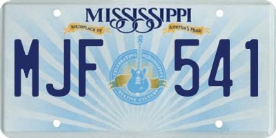 MS license plate MJF541