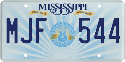 MS license plate MJF544