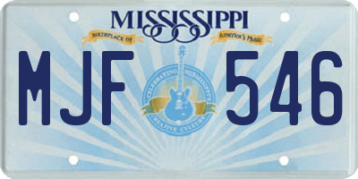 MS license plate MJF546