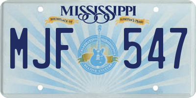MS license plate MJF547