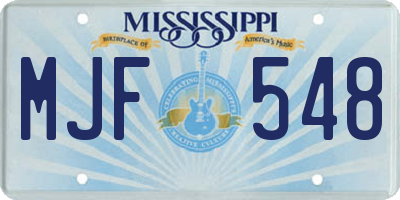 MS license plate MJF548