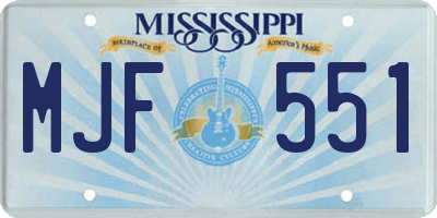 MS license plate MJF551