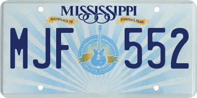 MS license plate MJF552