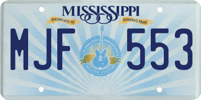 MS license plate MJF553